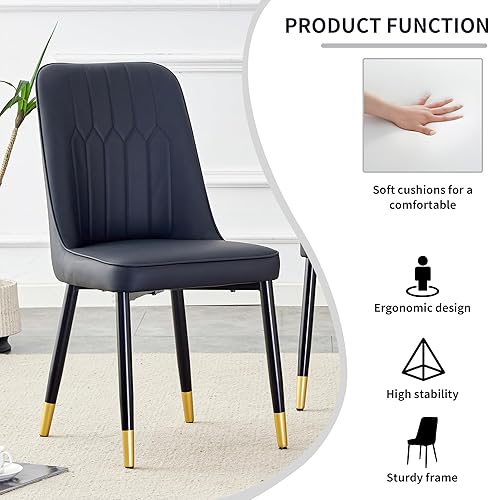 Miniatura 6 de Juego de mesa de comedor MUUOKY para 6, mesa de cocina y sillas para 6, tapa de mesa de piedra sinterizada con 6 sillas de comedor modernas Mesa de