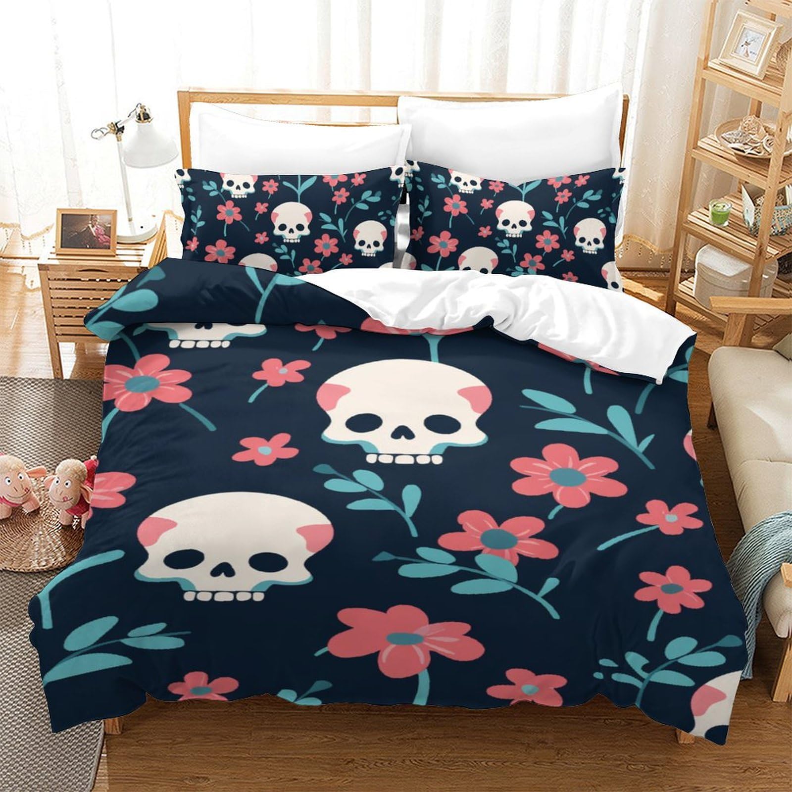 Parure de couette 3D imprimé microfine pour chambre d'ado esthétique et design de nuit unique