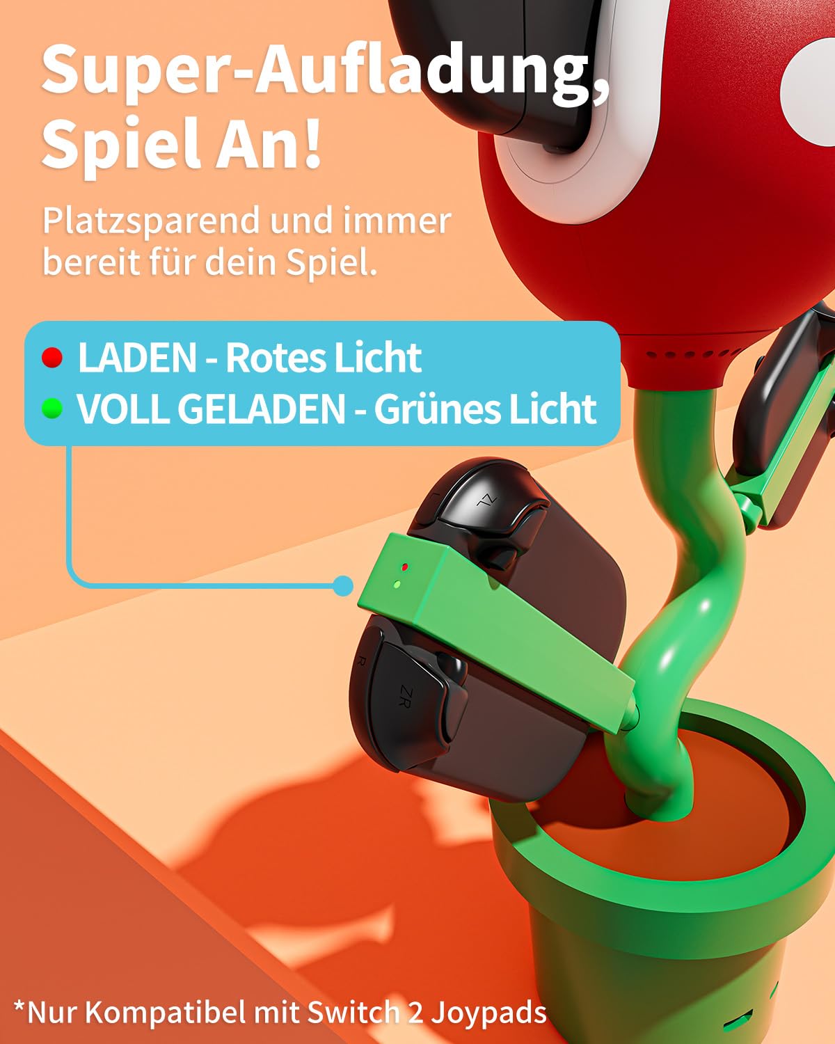 Piranha2 Switch 2 Docking Station Kompatibel mit Nintendo Switch2 TV Dock, 4K 60Hz HDMI USB-C PD Schnellladung