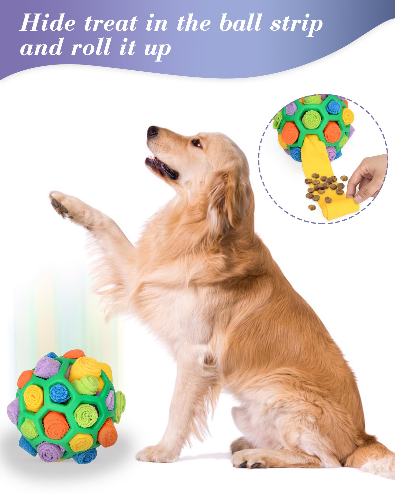 Palla Gioco Interattiva Per Cani - Distributore Di Snack Puzzle Con Fori Per Fiuto - Foto 2