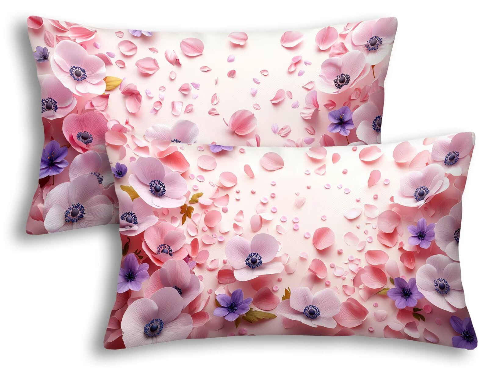 Taie oreiller 40x80 rose en velours doux au toucher luxueux pour canapé