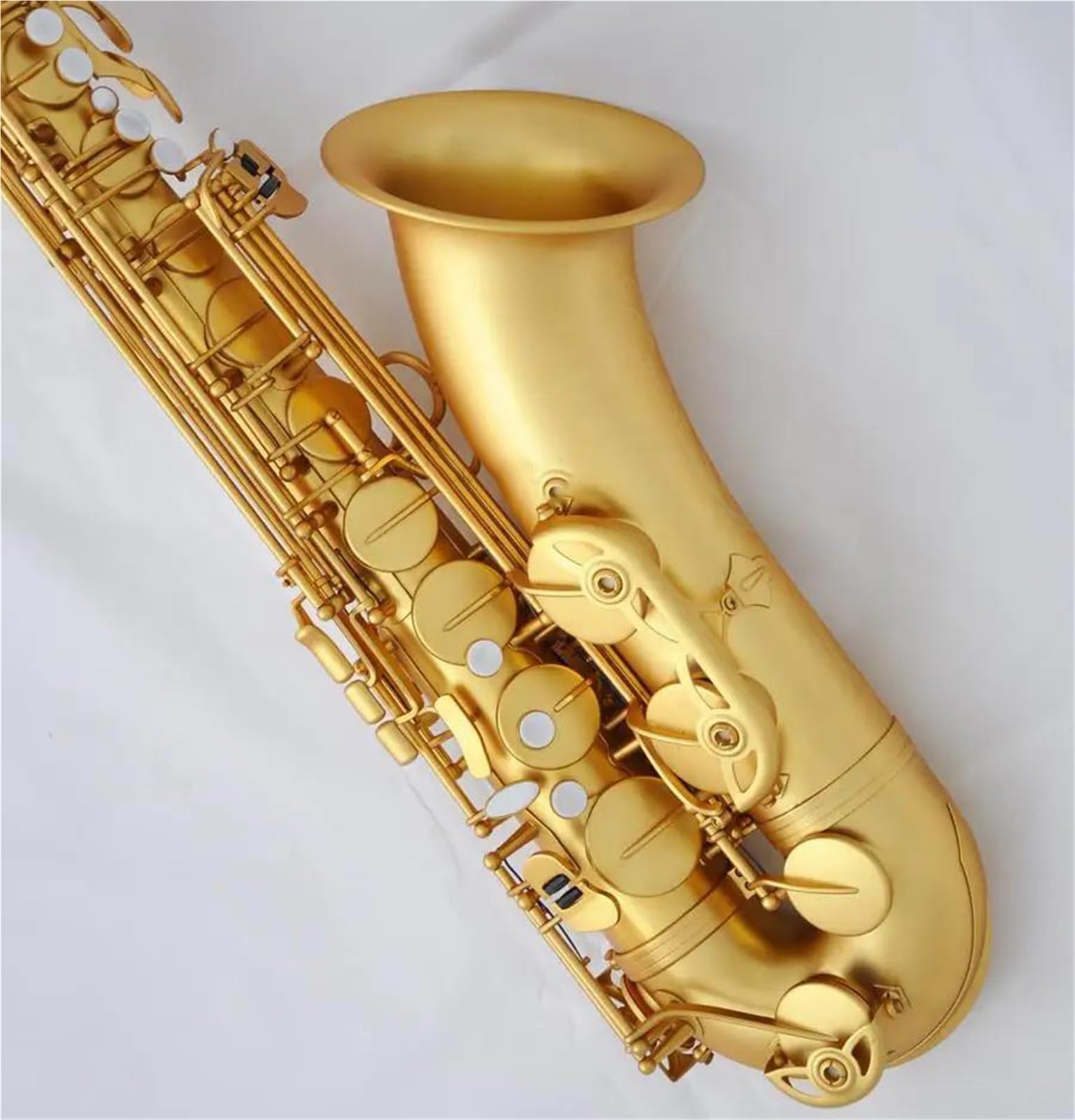 Profesjonalny Saksofon Tenorowy Matowy Złoty Bb Treble F Z Futerałem Saksofon