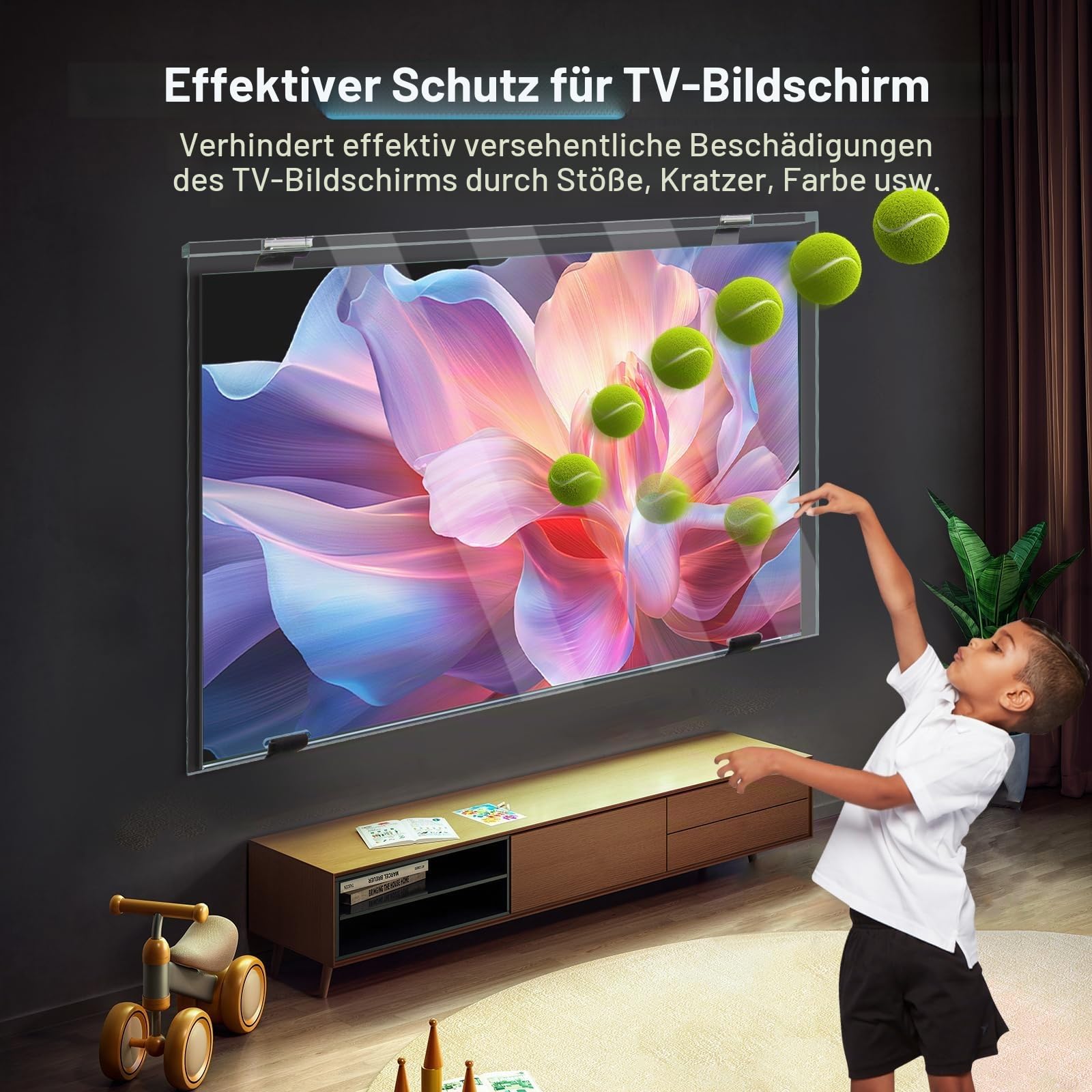 TV Bildschirmschutz, 65 Zoll, ultraklar, Anti-Fingerabdrücke, reduziert Stöße und Kratzer, leicht zu reinigende Acryl-Displayschutzfolie für TV-Bildschirm, Monitorbildschirm