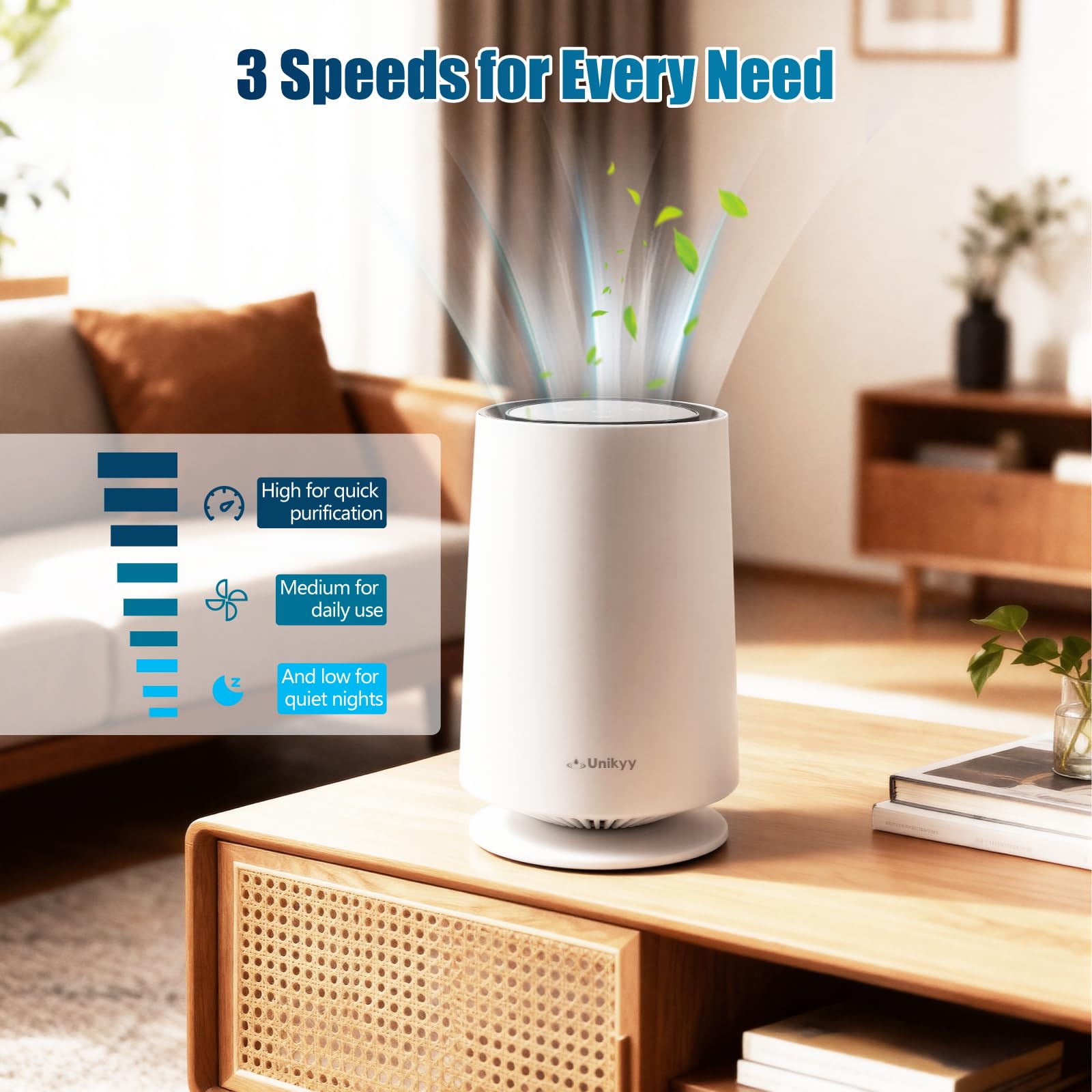 Air Purifiers for Bedroom,Home,Office,Dorm, HEPA Air Filter Super Quiet with LED Night Light,USB,for Smoke Pollen Pets Dust Odors in Office Desktop Air Cleaner,LumiAir Mini