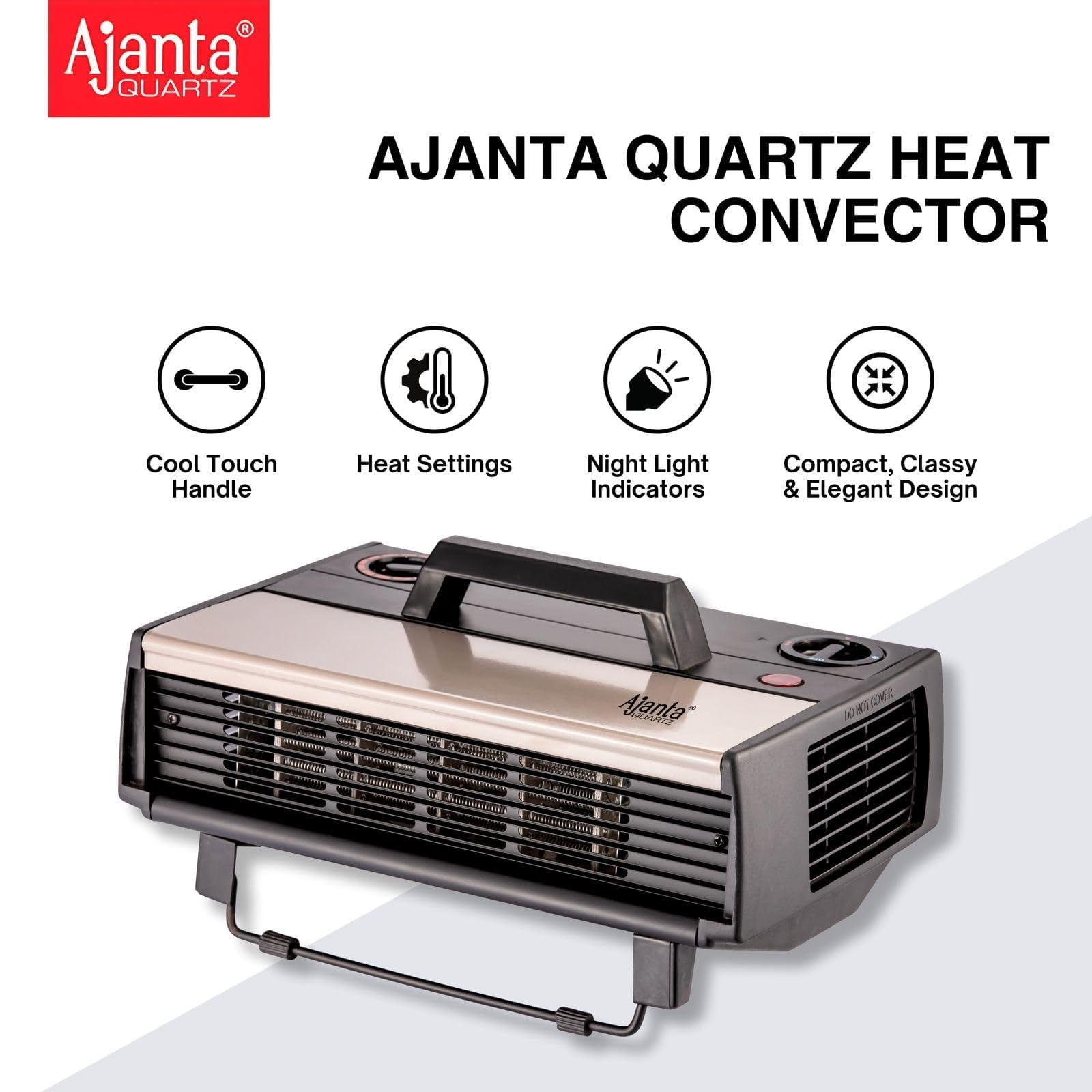 Ajanta Quartz HC - 912T 2000 Watts Convector Heat (Black)_New 3