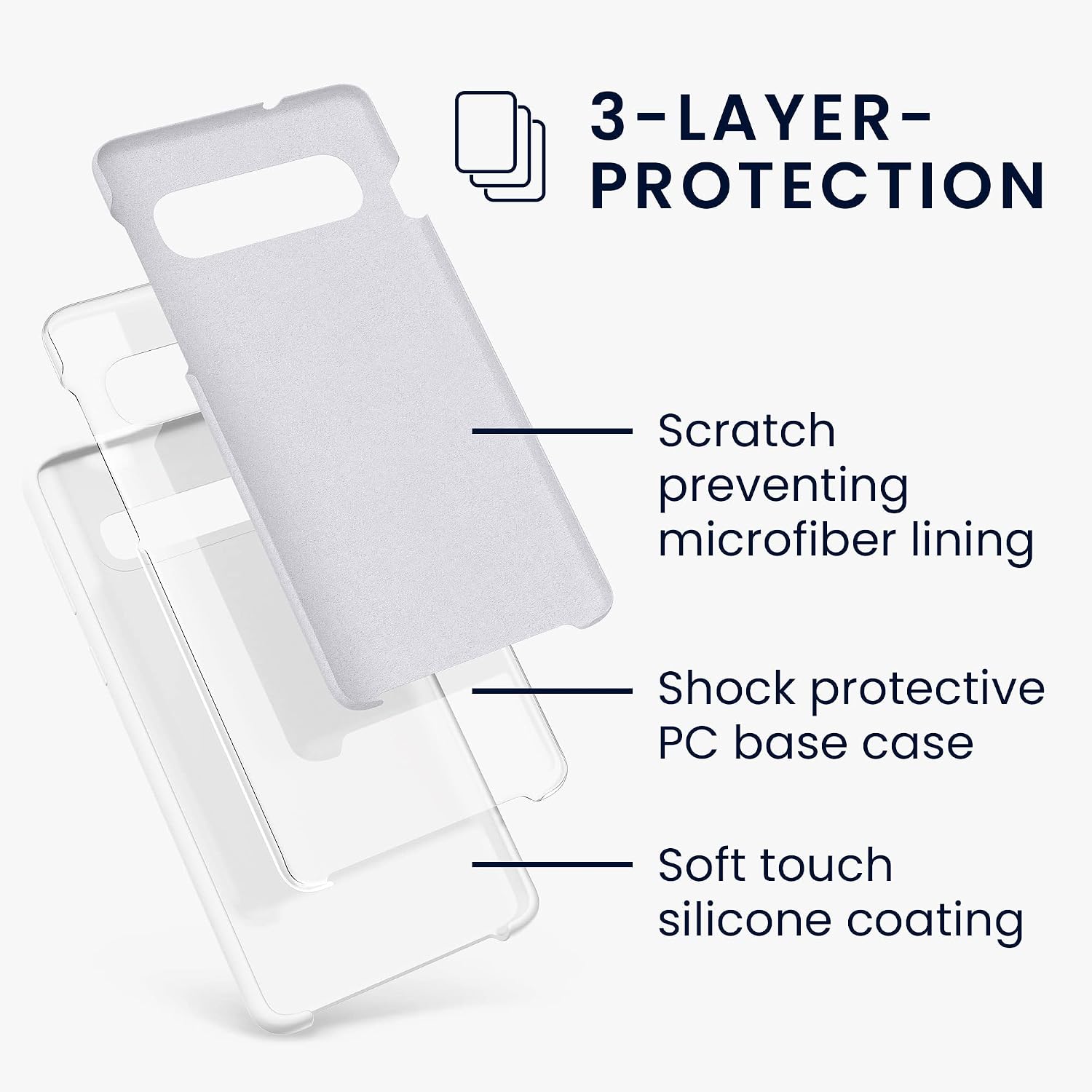 kwmobile Case Compatible with Samsung Galaxy S10 Case - TPU Silicone Phone Cover with Soft Finish - White Matte