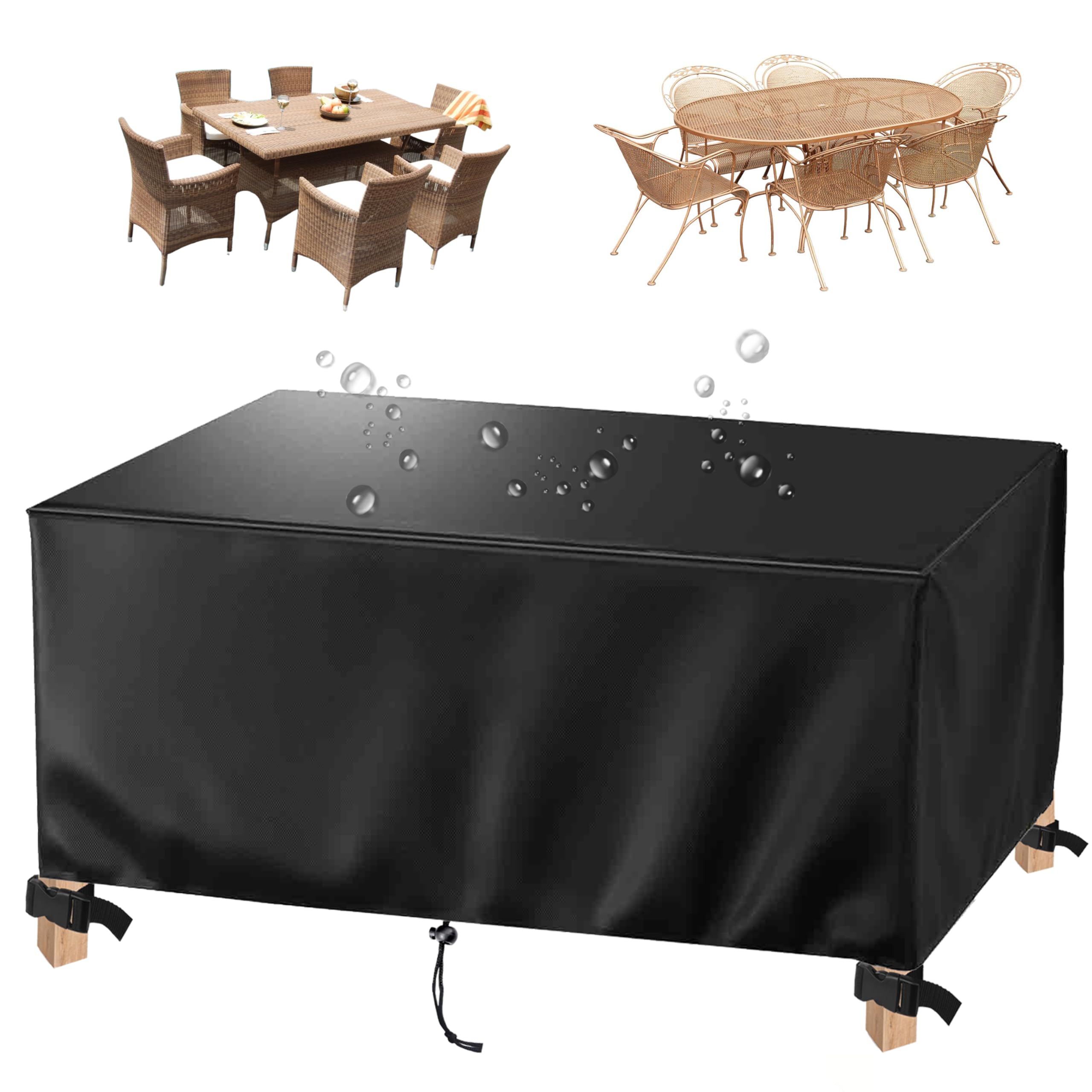 Housse de mobilier jardin anti-UV et résistante au vent 350x320cm