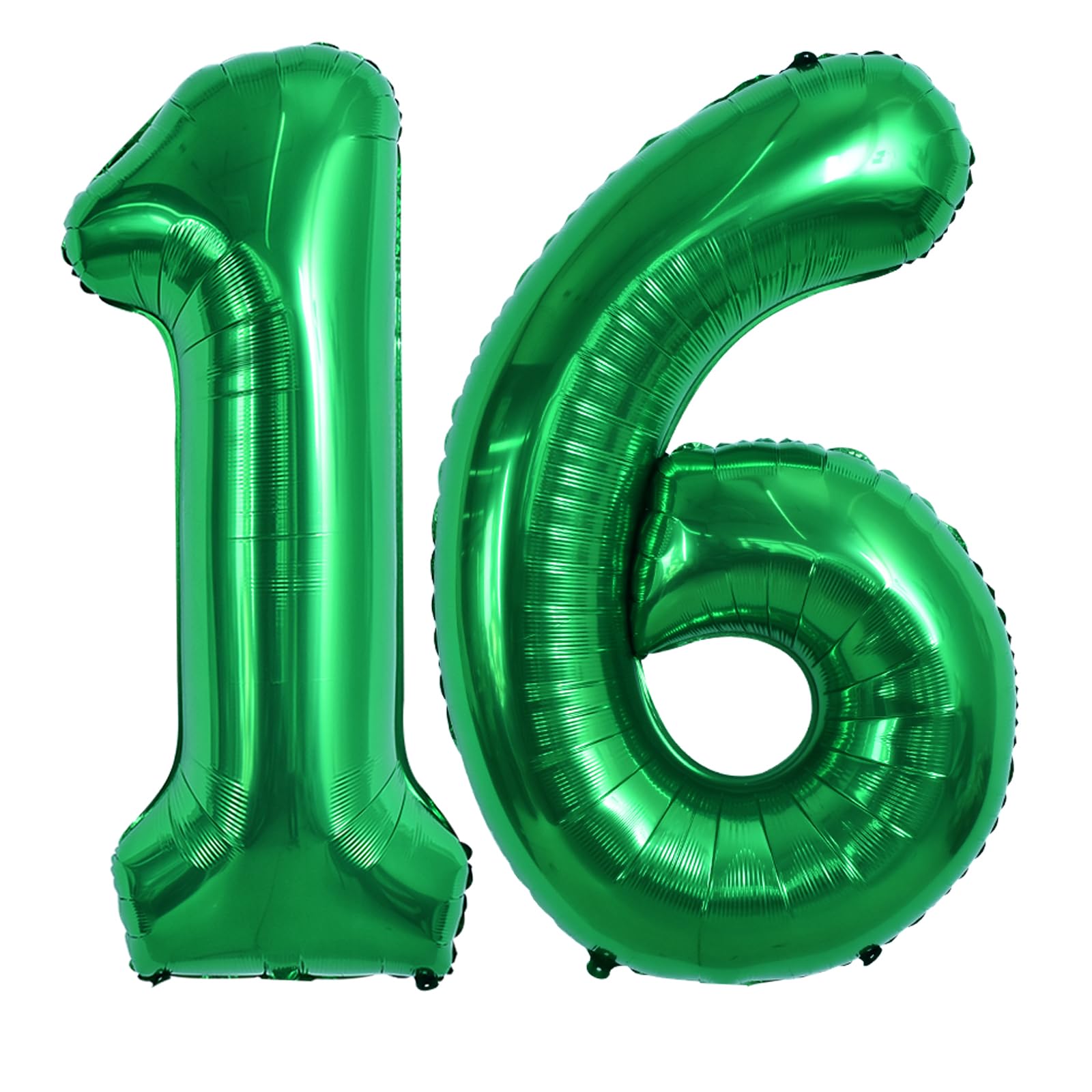TONIFUL 40 Inch Large Dark Green Number 16 Balloons Giant Digit 16 or 61 Helium Balloons, Foil Mylar Big Number Balloons for 16th or 61st Birthday Party 16th or 61st Anniversary Supplies Decorations