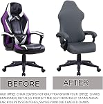 Deisy Dee ONLY Gaming Chair Covers, Stretchy Polyester Covers for Reclining Racing Gaming Chairs, Grey, Special Feature: Stretch Fit