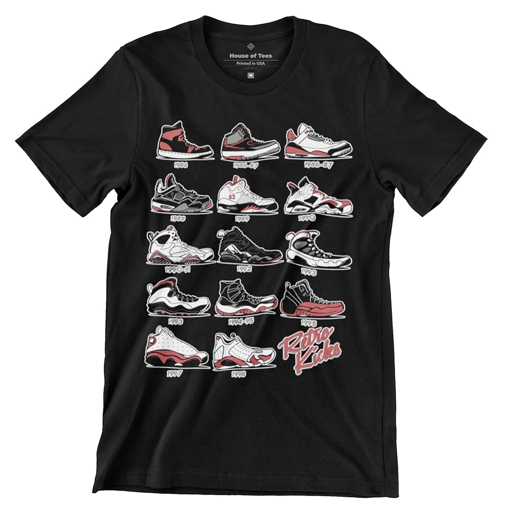 Amazon.com: J's Retro Sneakers Image T Shirt to Match Js