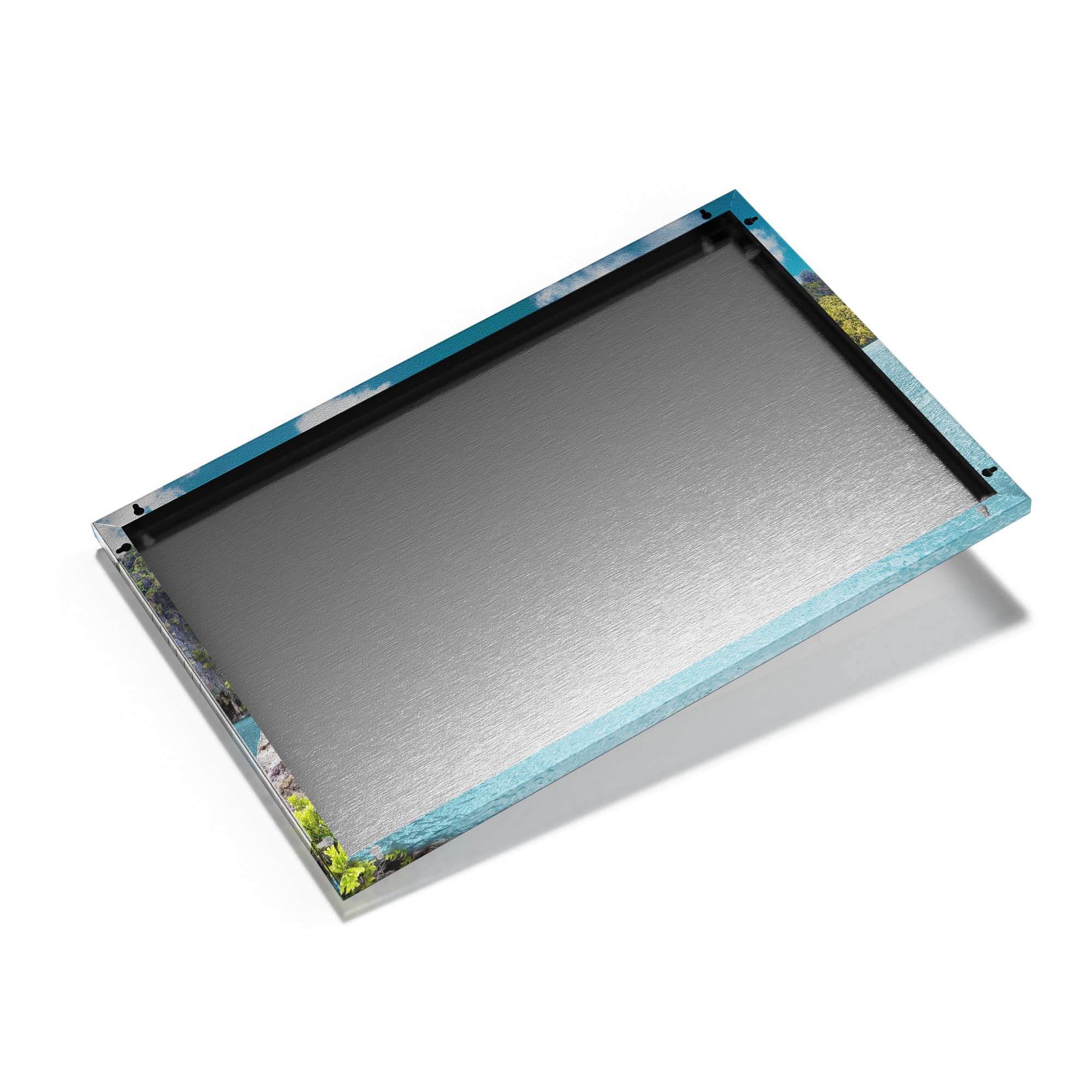 DEQORI Lavagna magnetica in metallo, 90 x 60 cm, motivo "Agenda settimanale asiatica (EN)", lavagna bianca per tutti i magneti, lavagna magnetica da parete per cucina e ufficio, bacheca magnetica