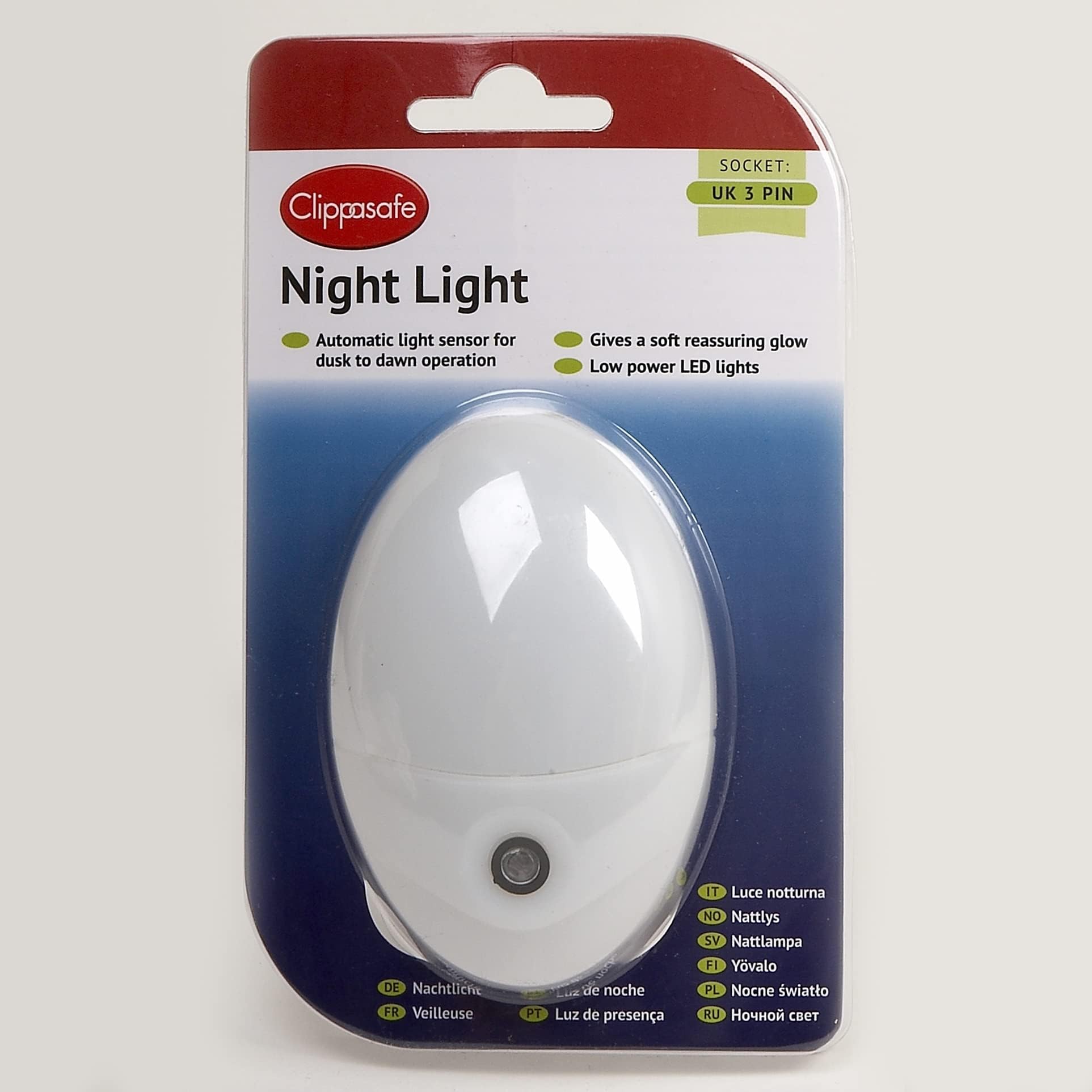 ClippasafeDetails About Night Light With Light Sensor - Uk 3 Pin Socket