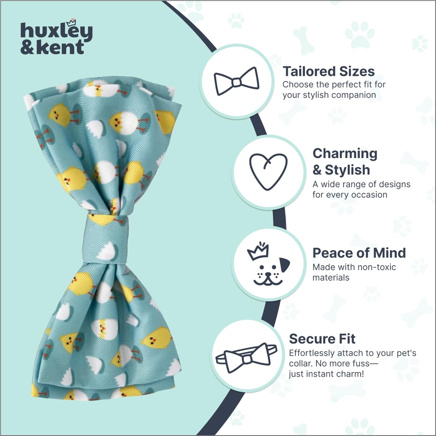 Huxley & Kent Pet Bow Tie for Dogs & Cats, Chicks & Eggs, Large/XLarge image 5