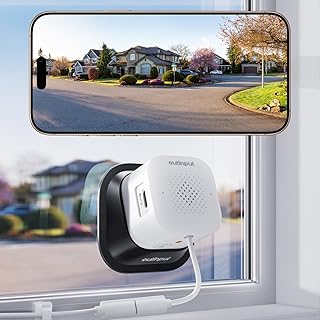 Outinput 3MP 2K Fensterkamera Innen, 2,4G&5GHz Überwachungskamera Innen mit 18° Verstellbarer Halterung, KI-Farbnachtsicht, Personen/Bewegungs/Fahrzeugerkennung, Blendschutz, Antireflex, 24/7-Aufnahme