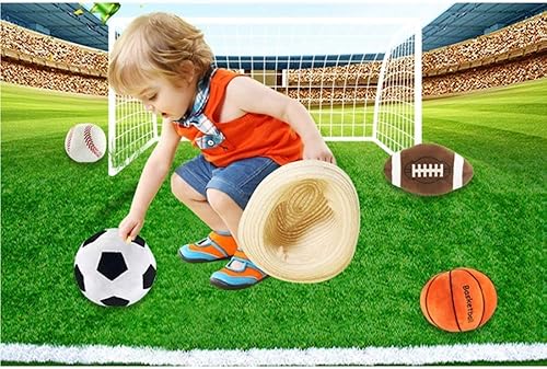 Vista 6 de Almohada de felpa de fútbol de 11 pulgadas, almohada de peluche esponjosa, almohada de pelota deportiva, suave y duradera, juguete deportivo