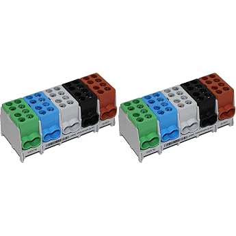 Main Cable Junction Terminal 5-Pin for DIN Rail - VDE Tested & Made in Germany - Power Distributor HLAZK5 Pack of 2