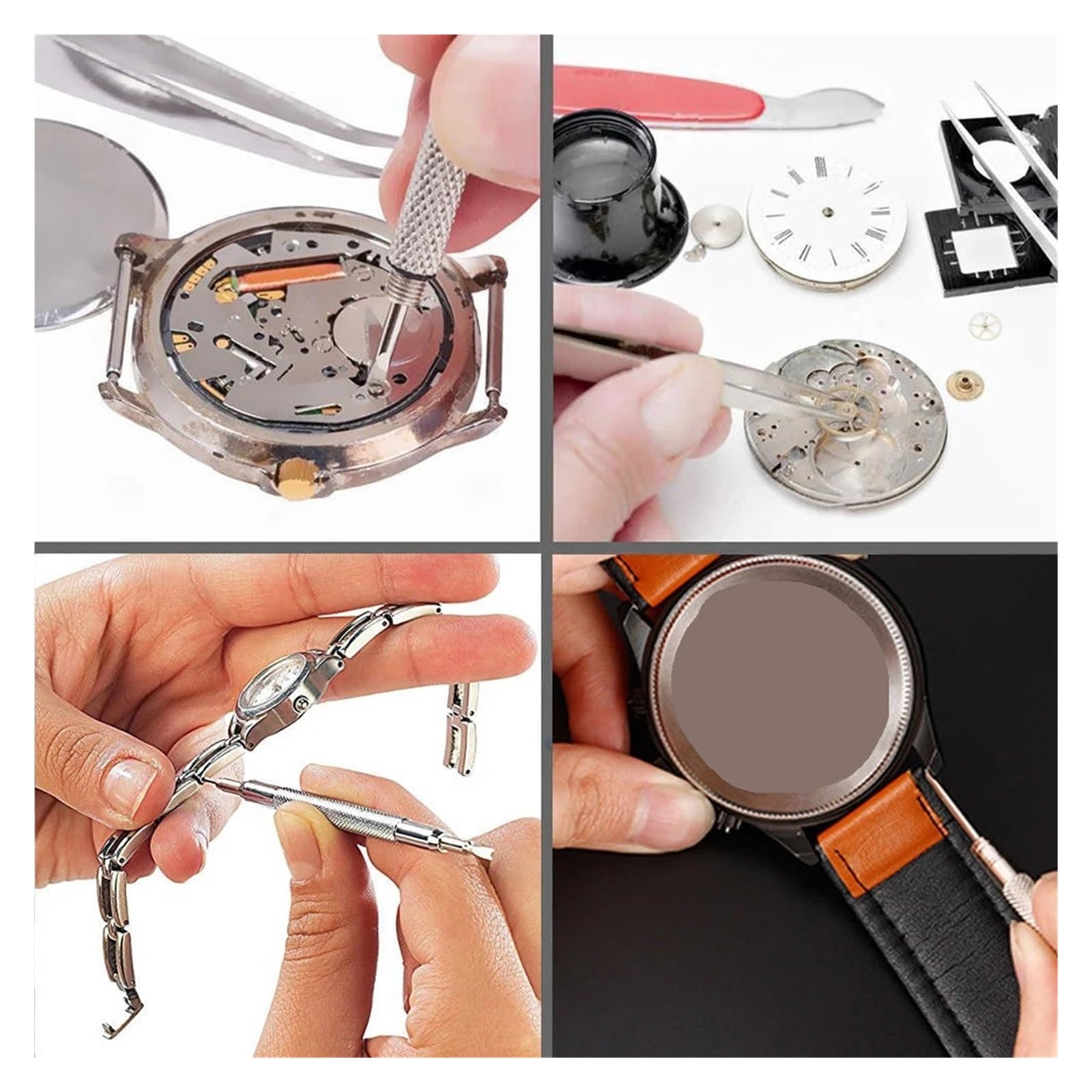 212 pezzi Kit di strumenti di riparazione per apri orologi orologio leva coltello cacciavite perno martello set orologiaio collegamento orologio accessorio per orologiai