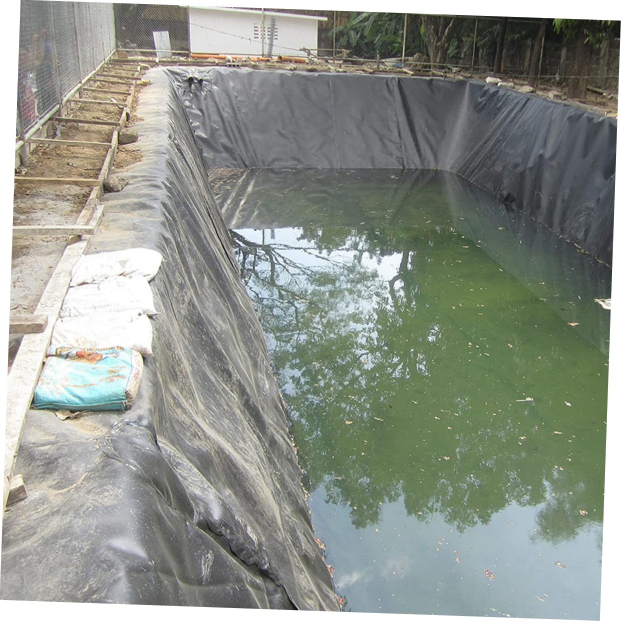 Sottostrato resistente in HDPE per laghetti da cortile, rivestimento morbido e flessibile resistente agli strappi, per pesci granchi e piante acquatiche, soluzione ideale per la protezione esterna