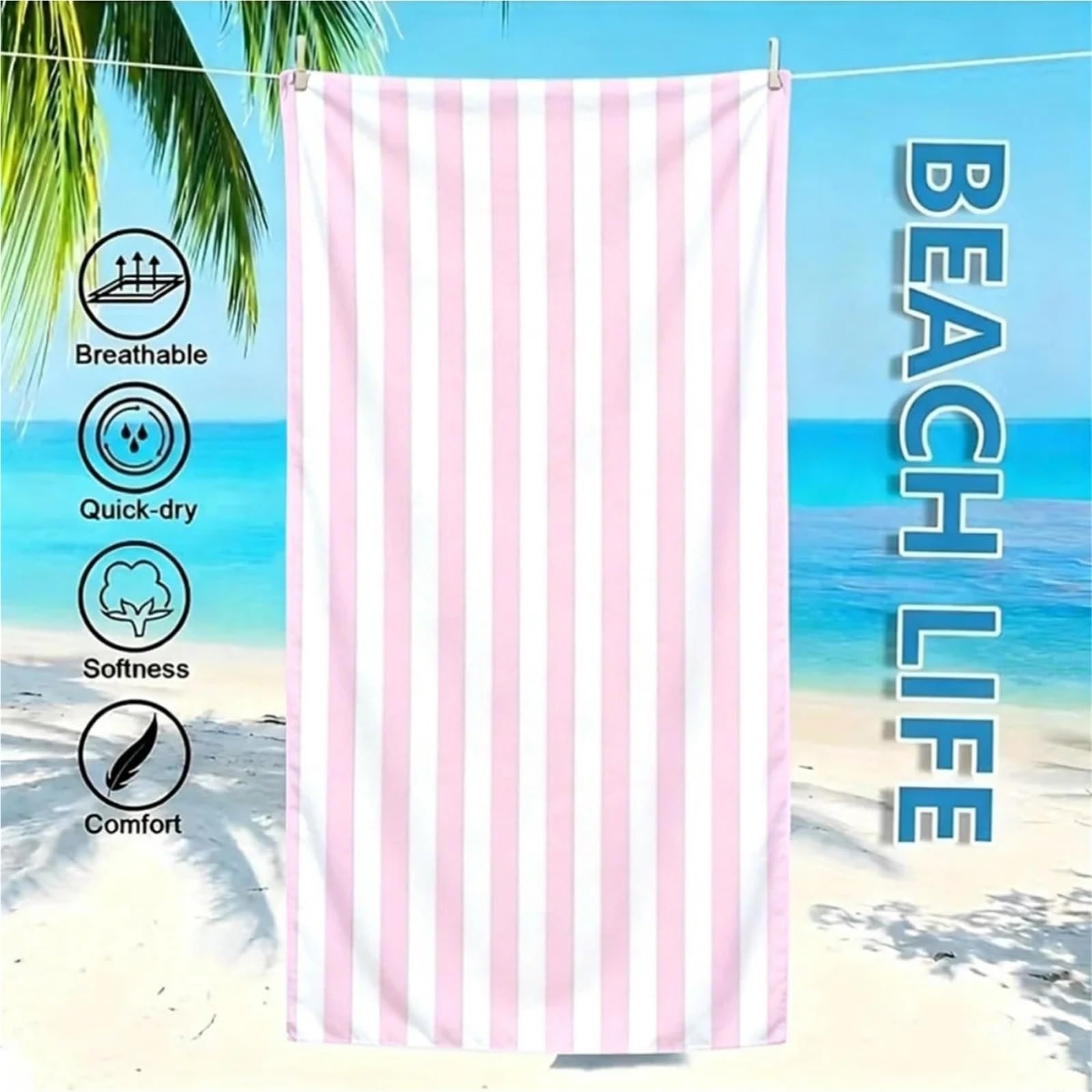 Telo mare extra large di grandi dimensioni: morbida microfibra leggera per il massimo comfort(100x200cm(39x79in))
