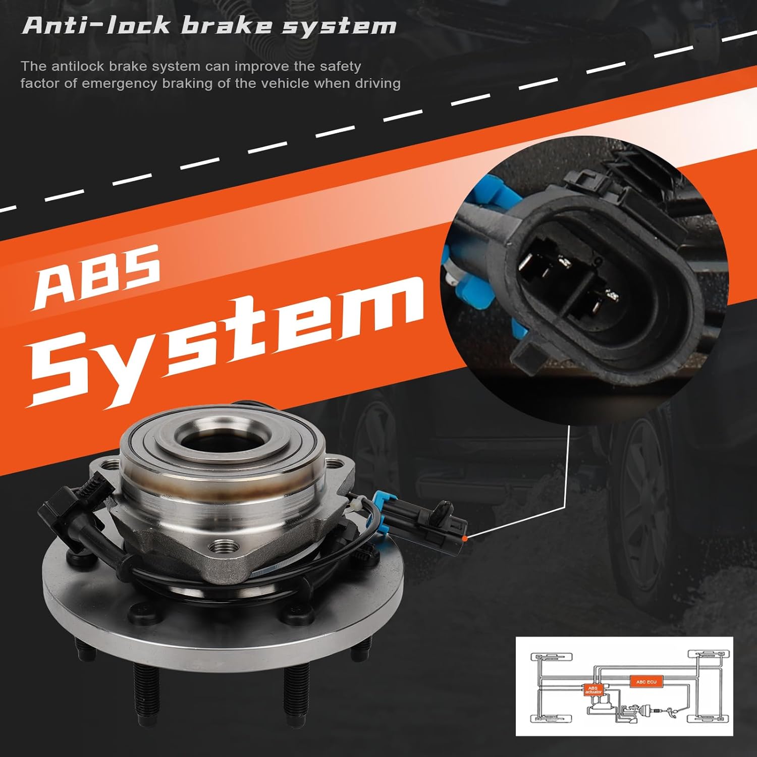 DRIVESTAR 515093 Front Driver/Passenger Wheel Hub & Bearing Assembly for Hummer H3 2006-2010, for Hummer H3T 2009-2010, 6 Lug W/ABS(Pair)