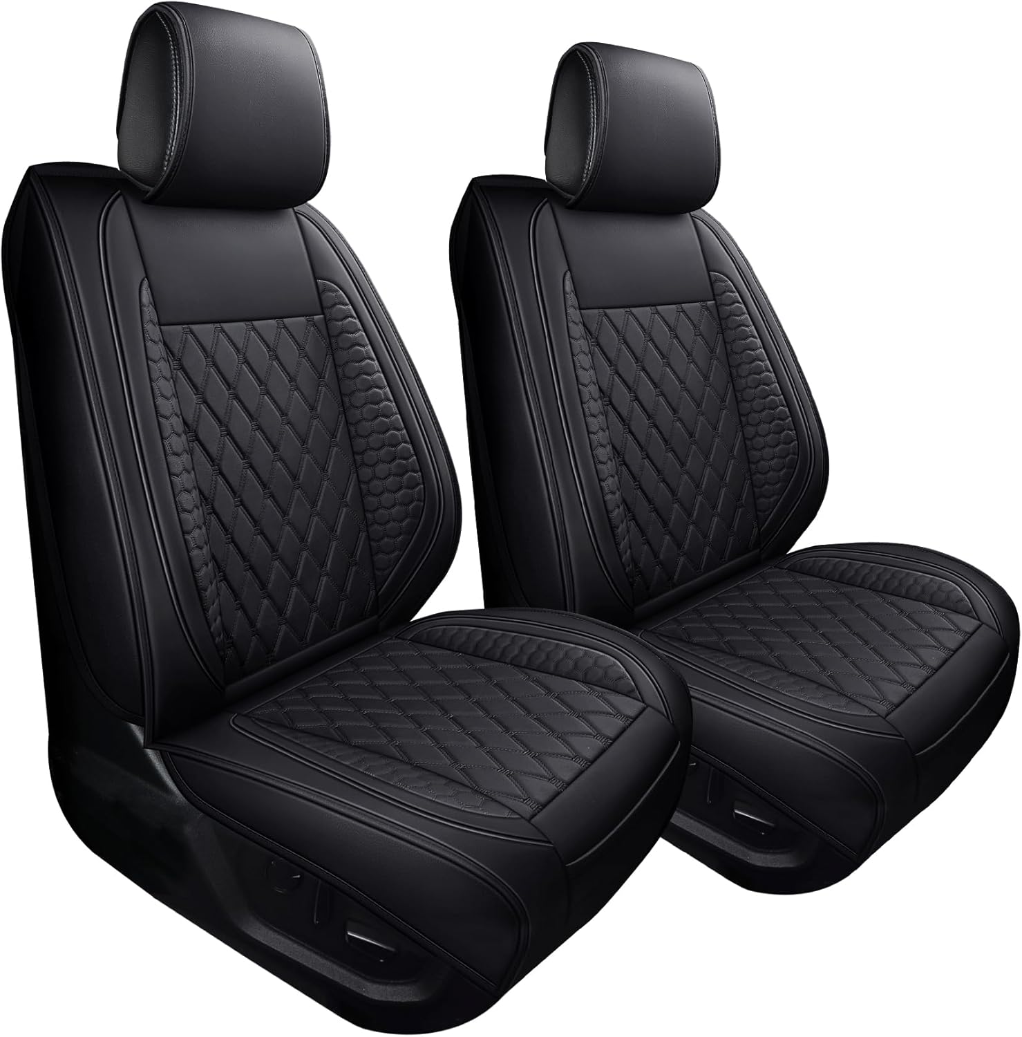 Tomatoman F-150 Front Seat Covers Compatible with 2009-2024 2025 2026 Ford F150 2017-2026 F250 F350 F450 Supercrew Super Duty Limited Powerboost SVT King Ranch Pickup Car Cushions(2PCS Front/Black)