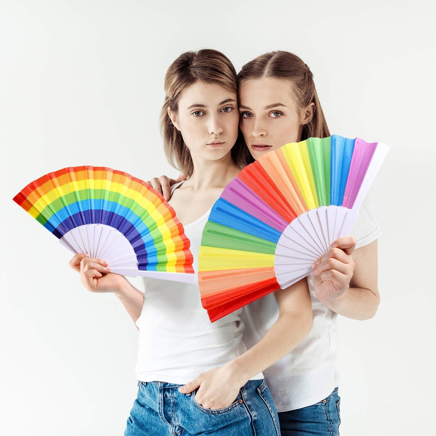 12 Regenbogen-Faltfächer – Bunte Handfächer Für LGBT-Pride, Partys, Festivals & Deko