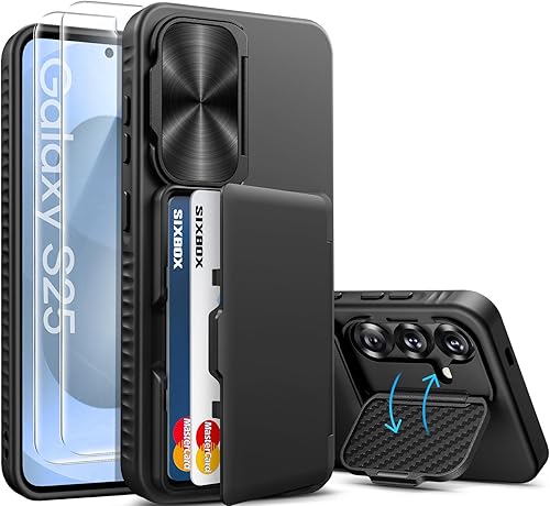 Miniatura 14 de Funda para iPhone Air con soporte para tarjetas, soporte integrado y cubierta para lente de cámara, a prueba de golpes, de silicona resistente a