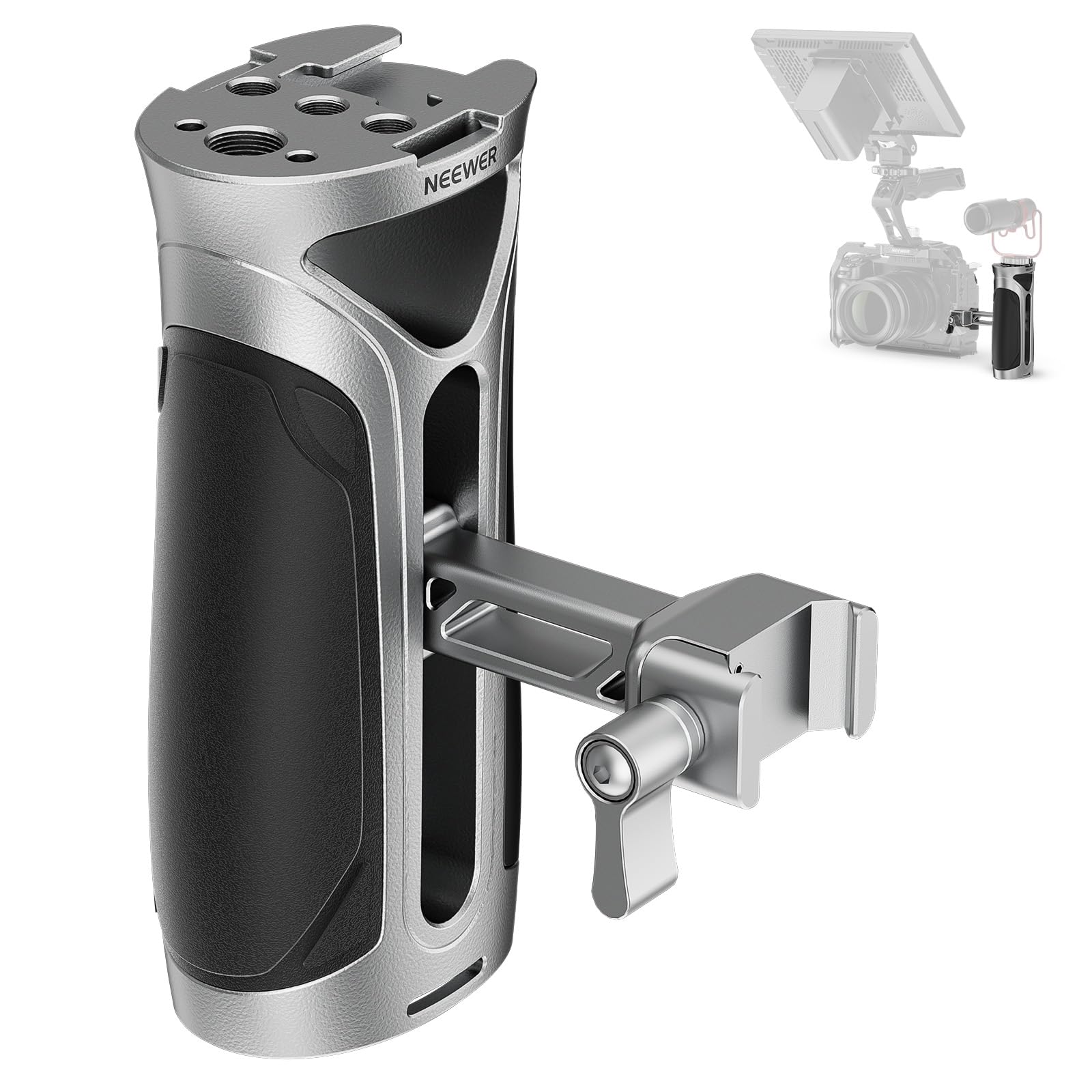 NEEWER Side Handle with NATO Clamp, Aluminum Alloy Quick Release Side Handgrip with 1/4