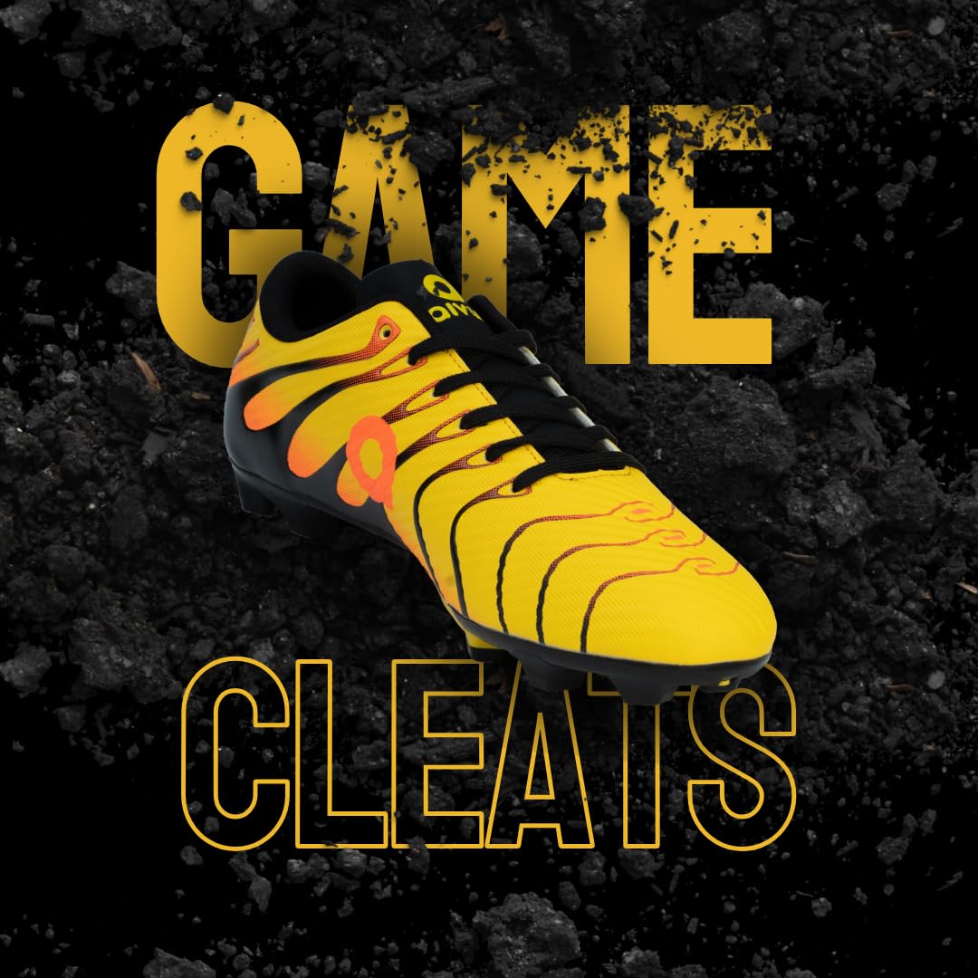 AIVIN IGNIA Football Shoes - Yellow/Orange | Lightweight Comfort & Maximum Grip | Best for Competitive Soccer Players | Sports Cleats | Football Footwear | Football Sports Shoes (Yellow/Orange, UK Footwear Size System, Adult, Men, Numeric, Medium, 8) 2