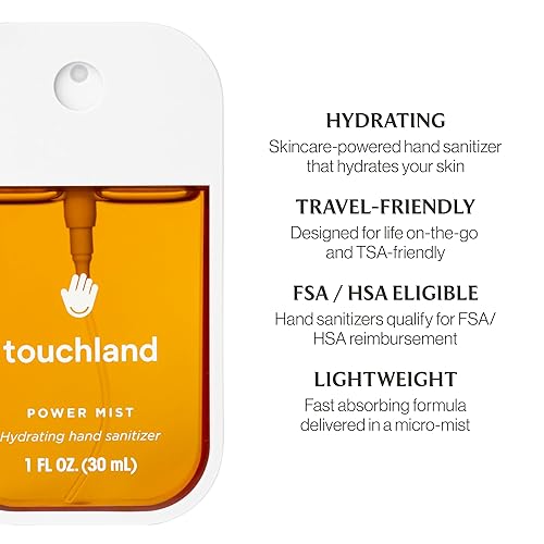 Miniatura 15 de Touchland Power Mist Spray desinfectante de manos hidratante, FRESH 5 set (menta, cítricos, lima limón, aloe, sandía), 1 onza líquida.