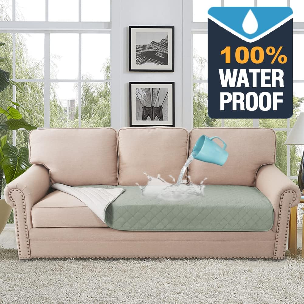 H.VERSAILTEX Couch Cover for Dogs Washable 100% Waterproof Sofa Cushion Cover Dog Bed Cover Non-Slip Pet Blanket for Sofa Cushion Protector, 35" x 74", Sage