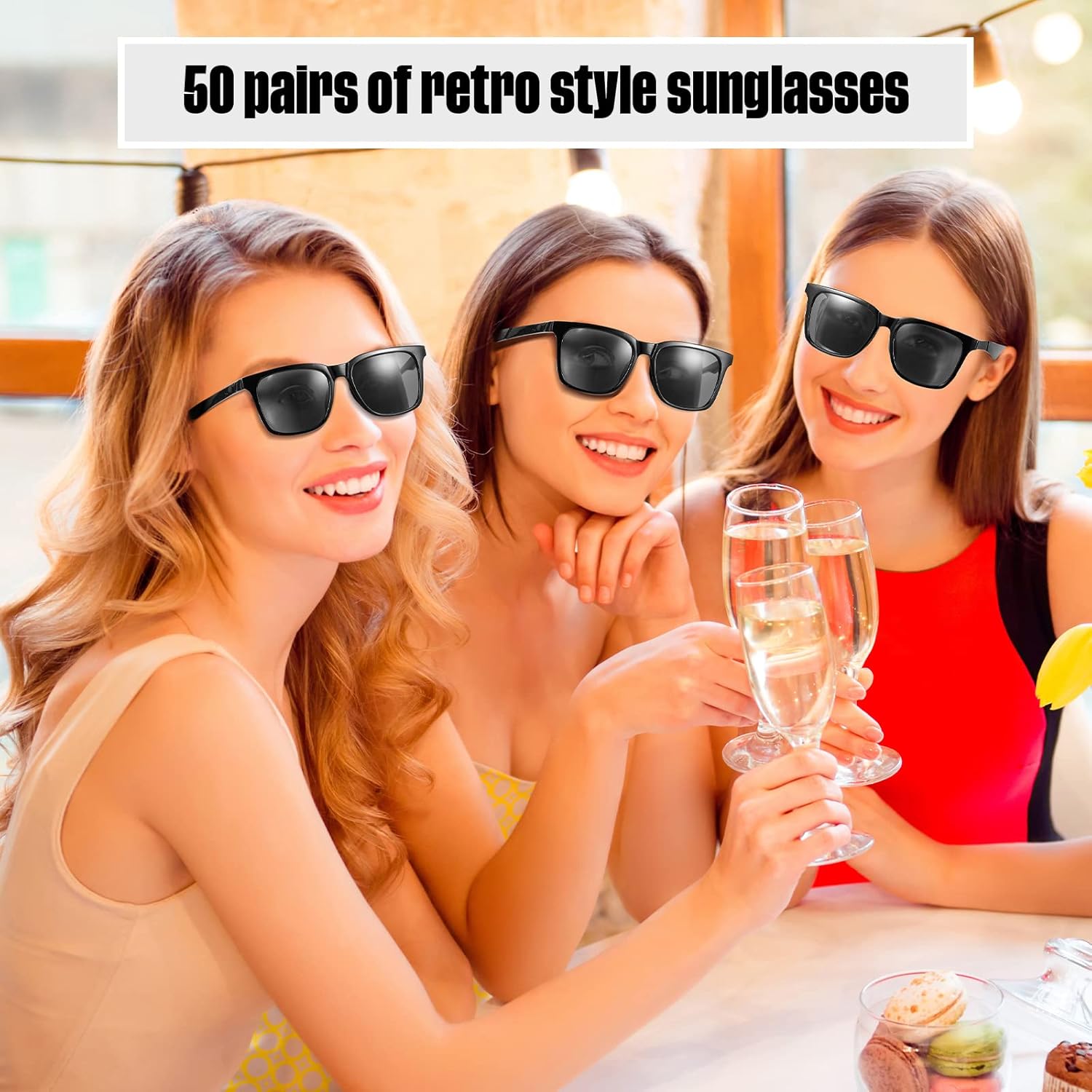 Umigy 50 Pack Sunglasses Bulk for Adult UV Protection Neon Vintage Retro Party Sunglasses Classic Shades Eyewear