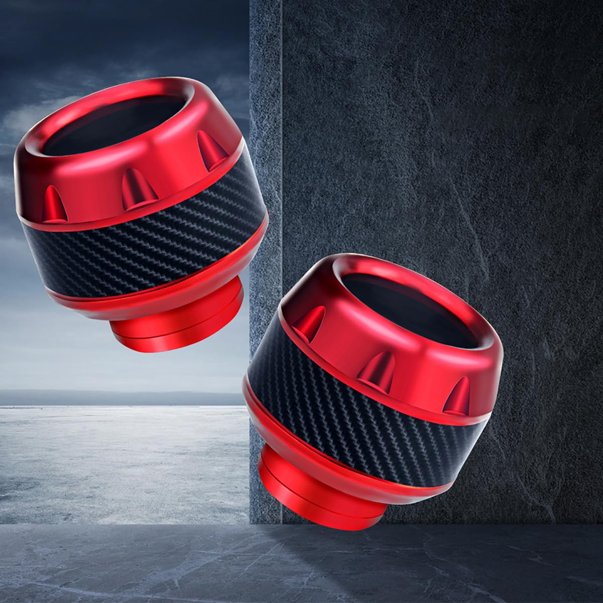 Slider Cup Anti-Collision,Protection de Cadre de Fourche Avant pour Scooter électrique et Cadre de Roue de Moto en Alliage d'aluminium (Noir)