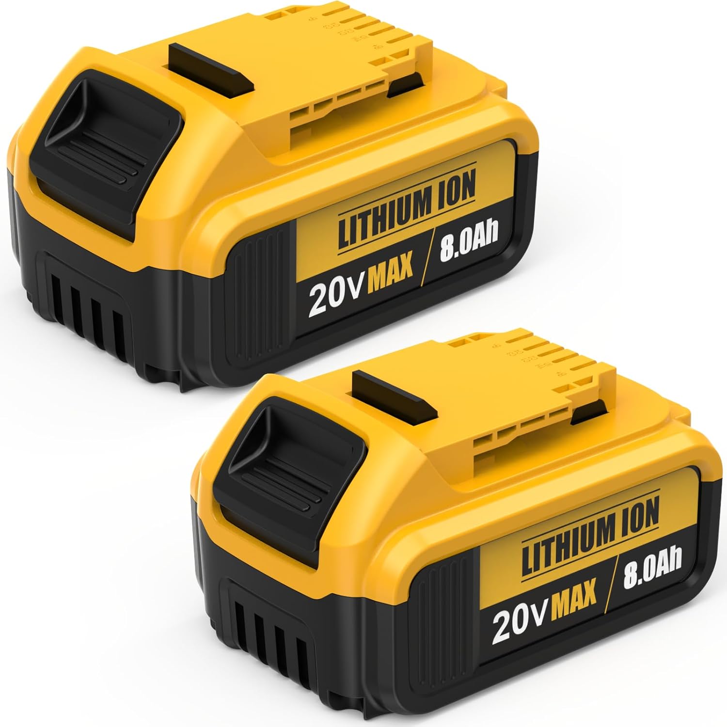 1 pack)20v 8.0ah battery replacement for dewalt 20v max battery lithium ion compatible with 20 volt dewalt batteries cordless power tools dcb206 dcb200 dcb201 dcb203 dcb204 with led indicator