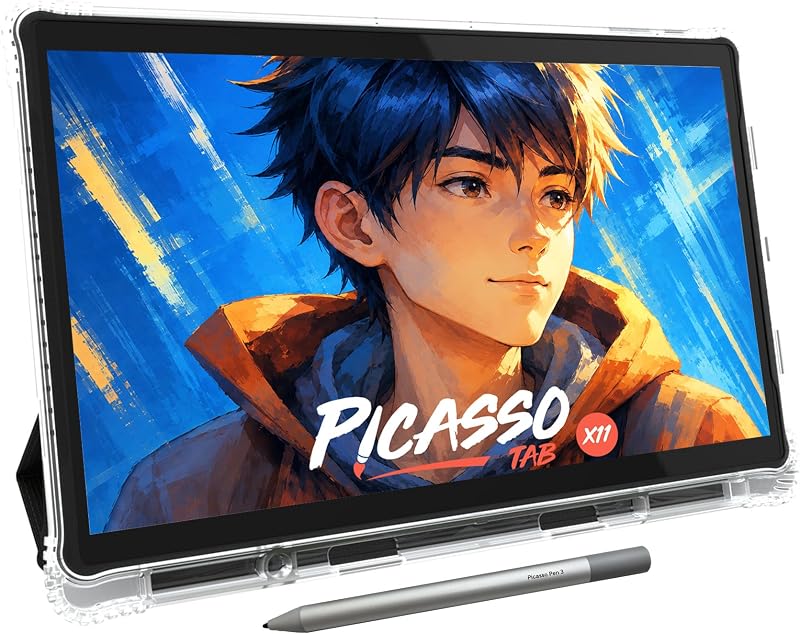 11" Standalone Drawing Tablet, Portable PicassoTab, No Computer Needed -X11 | 6 Bonus Items, Pro Drawing Apps & Tutorials, Laminated 2K Screen • 4096 Pressure Pen, 6GB+128GB, Made for Students, Artists