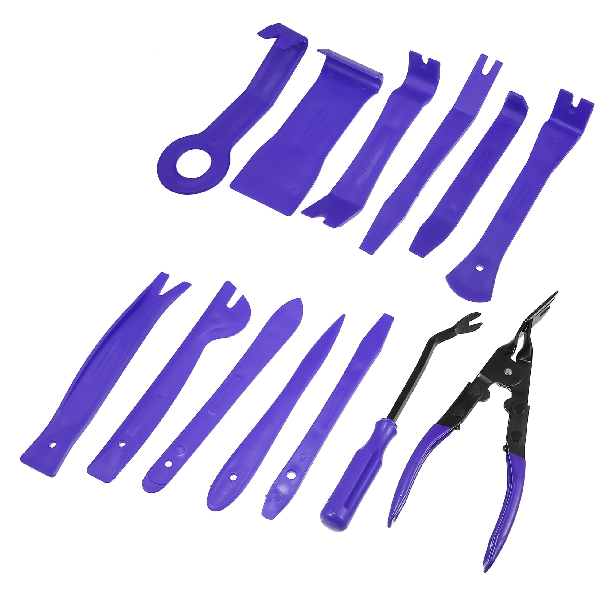X AUTOHAUX 13pcs Blue Trim Removal Tool Set for Car Panel Dashboard Audio Radio Tire Valve Repair