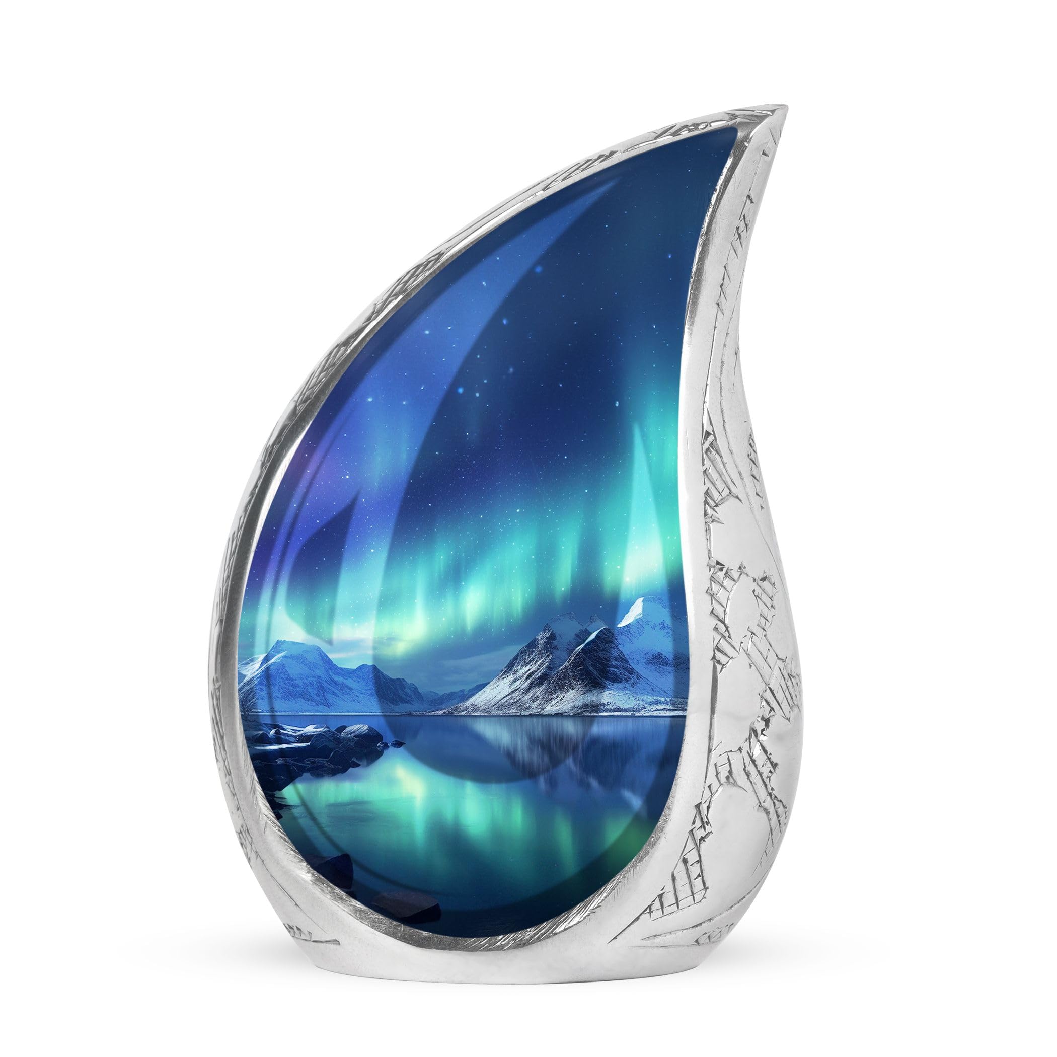 Aurora Borealis Urn for Human Ashes Adult, Large Urns for Human Ashes Adult Female, Cremation Urns for Adult Ashes Women, Funeral Urns for Adult Ashes Men, Burial Urns for Cremated Remains 10 Inches