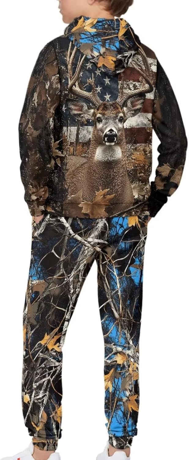 Xpyiqun Tracksuits for Girls 5-12 Years Graphic Hoodies and Joggers Sweatpants 2 Piece Clothing Set Kids Long Sleeve - Image 4