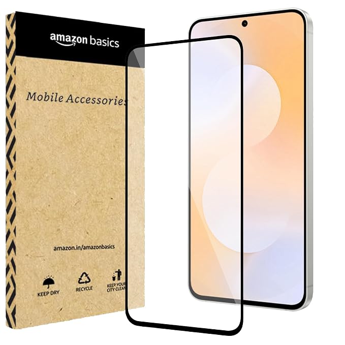 amazon basics Tempered Glass Screen Protector Compatible with Samsung Galaxy S26 Ultra 5G (Fingerprint Unlock Compatible) Transparent Protective Film [Clear HD]