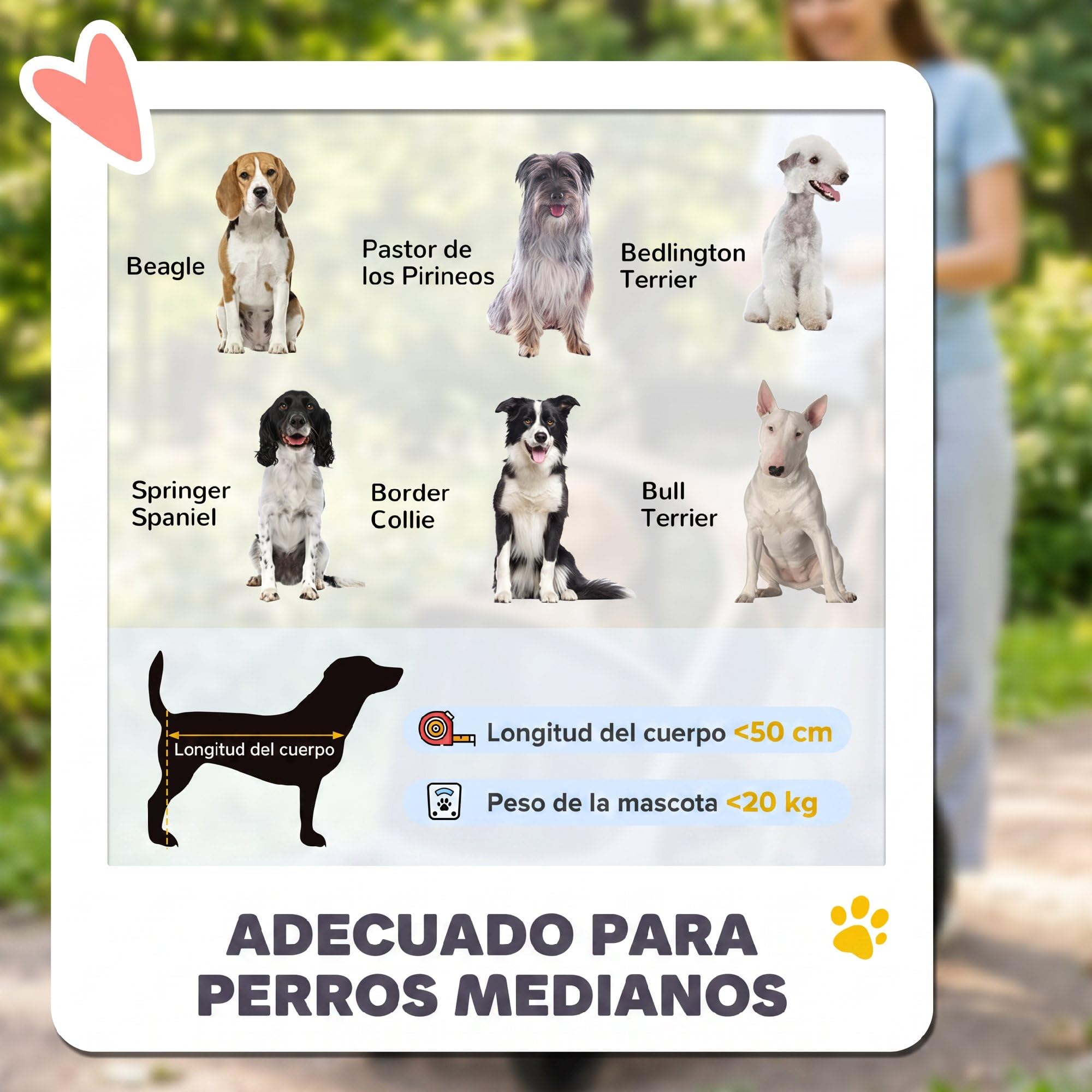 PawHut Carrito para Perros Plegable hasta 20 kg Marrón Claro