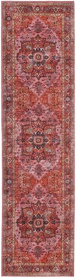 RugVista Galore Oriental Tapis Moderne, 160x230 cm, Rectangulaire, Poil Court, Lavable en Machine 30°, Salon, Salle de séjour, Chambre, Salle à Manger, Cuisine, Résiste à l'eau, Terracotta/Beige