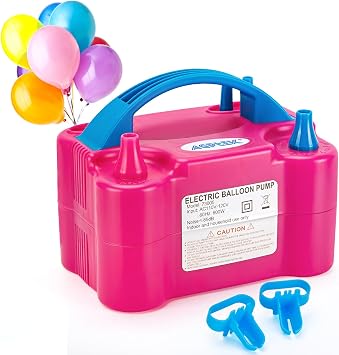 AGPTEK Electric Air Balloon Pump, 110V 600W | Portable Dual Nozzle Inflator/Blower for Party Decoration