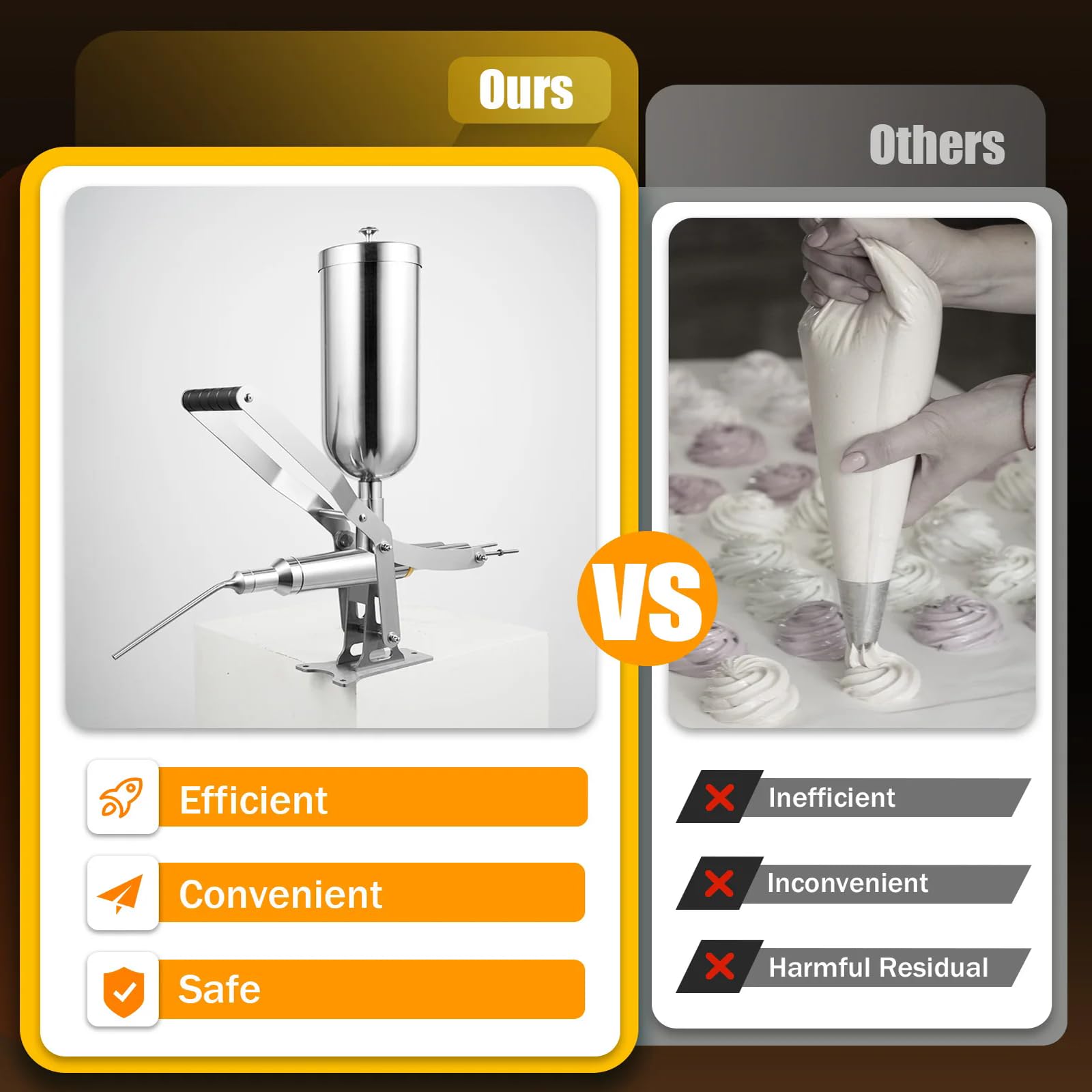 HNBYLMM Manual Donut Filler Machine Commercial Donut Jelly Filler Machine Stainless Steel Donut Churros Filler Jelly Cream Filling — view 6