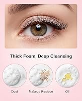 Vista 5 de Kit de champú para extensiones de pestañas, limpiador de extensiones de pestañas, limpiador de pestañas, kit de limpieza de pestañas para racimo