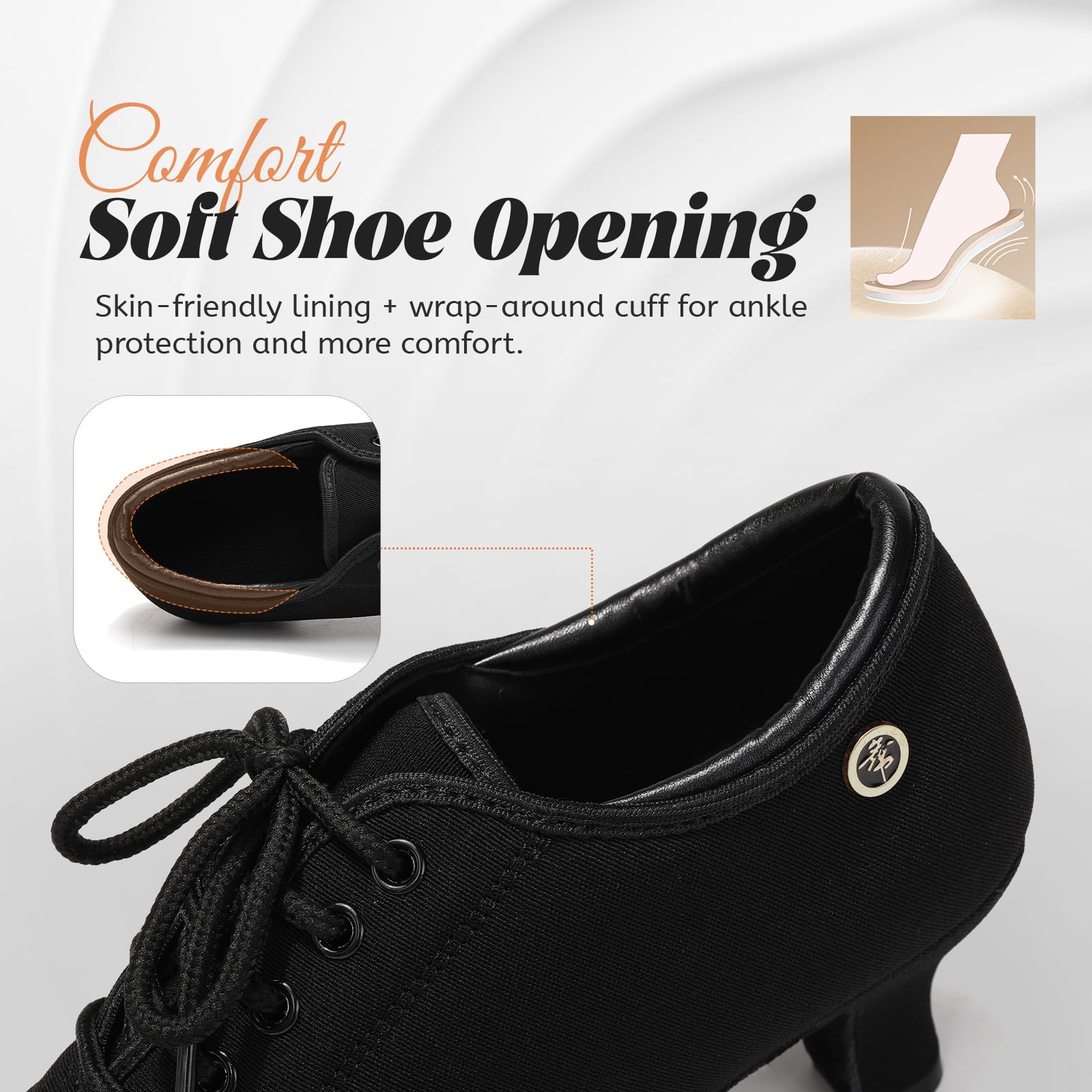 Scarpe da Ballo Donna Latino Americano Chiuse con Lacci Scarpe da Ballo Moderno Salsa Pratica