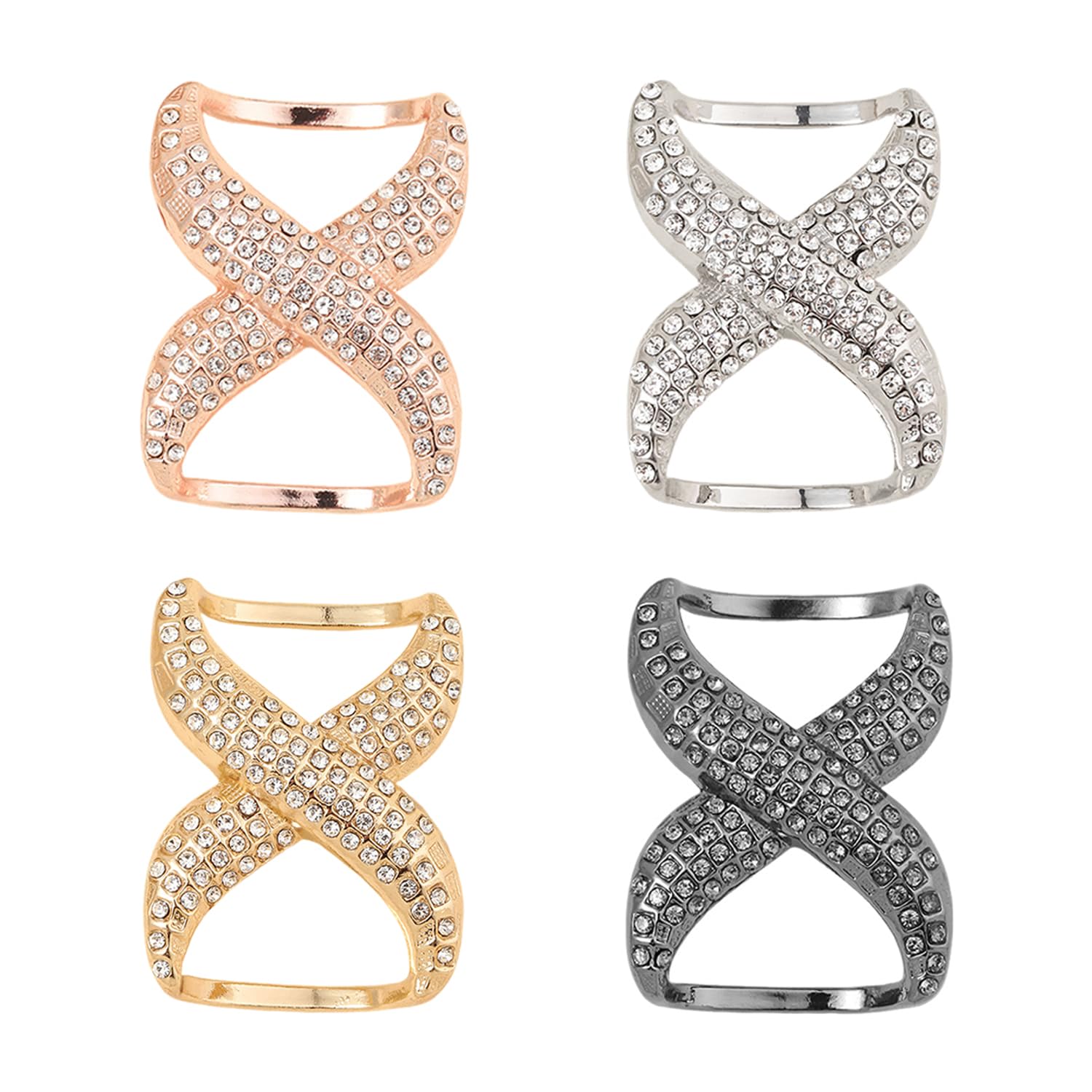 HINFHI 4 Pieces Of Scarf Buckle, Scarf Decorative Buckle, Scarf Fixing Buckle, Ele And Simple Metal Buckle, Clothing Accessories.