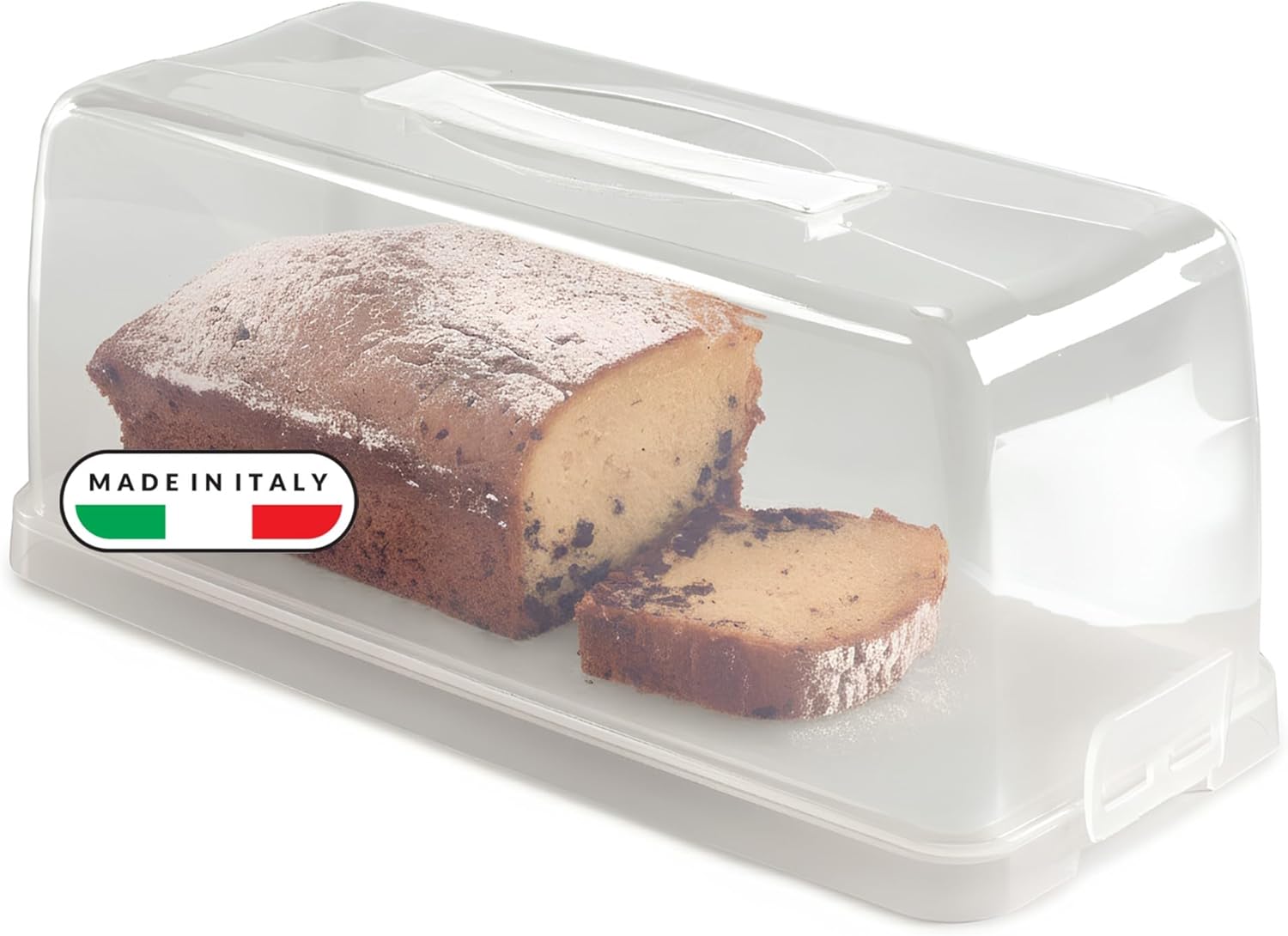 Snips - Plumcake Holder - Loaf Cake Container with Safety Locks - 34.4 x 14.8 x 14.2 cm - Plum Cake carrier, Made in Italy - 0% BPA and phthalate free