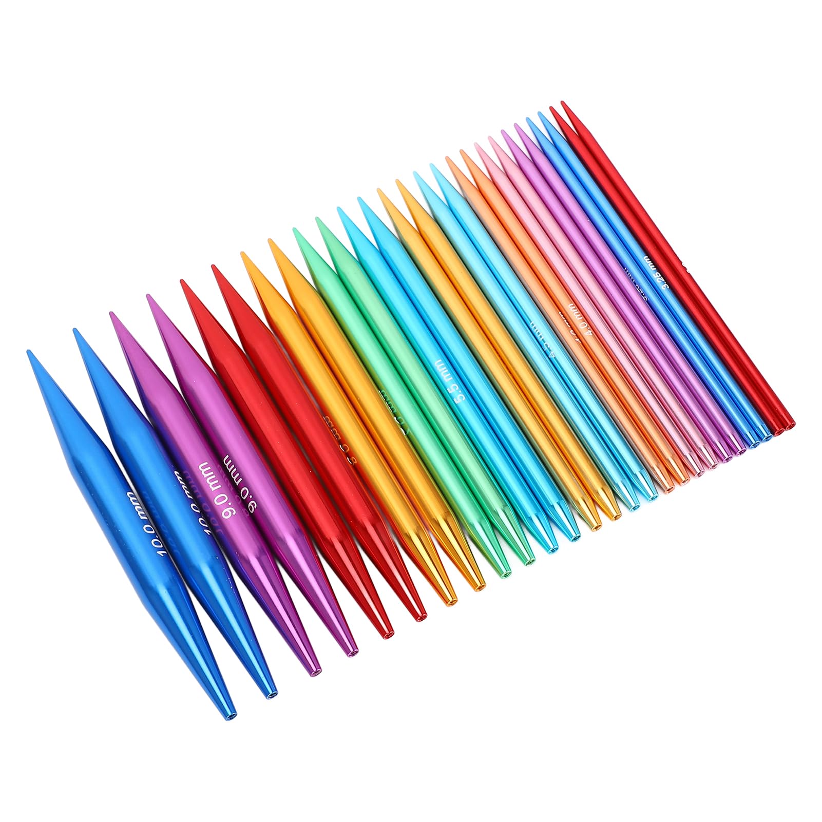 26 PCS Set de Agujas de Tejer Circulares Intercambiables, Agujas de Tejer de 3.0 mm a 10.0 mm con Cable, para Proyectos de Tejer Bufanda Suéter Gorro