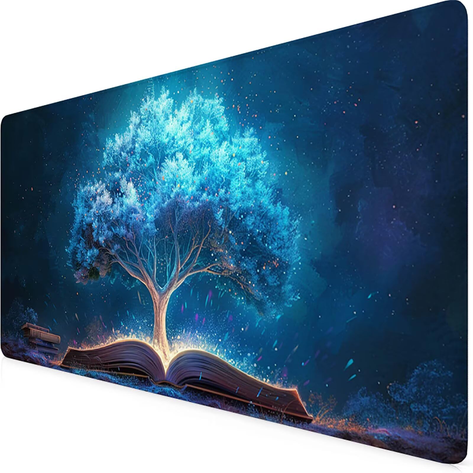 Albero della vita Tappetino Mouse Gaming xxl 1000 x 500 mm, Tappetino Scrivania Blu Con Bordi Cuciti, Presa Stabile su Superfici Lisce, Impermeabile Antiscivolo Mouse Pad per Gaming Accessori g2-23Y