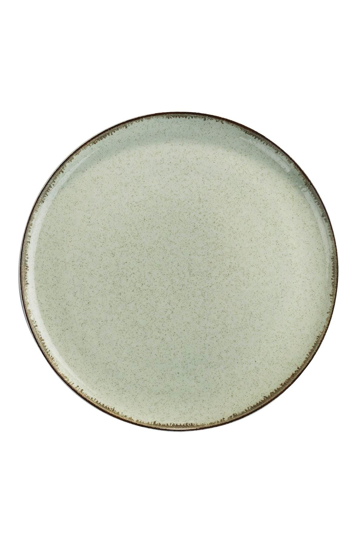 Elegante juego de cena de 12 piezas, 100% porcelana, color verde | Incluye 4 platos de servicio (24 cm), 4 platos (20 cm), 4 cuencos (15 cm) | seguro para microondas y lavavajillas